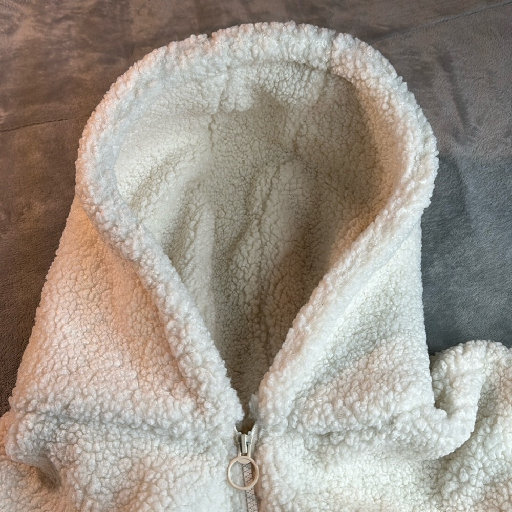 🎯NWOT Nap Pouch Pocket Fleece Hoodie Ivory Size Small - Picture 7 of 15